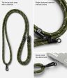 Adjustable Crossbody Polyester Rope Lanyard (Holder Link Strap with Clear TPU Tag) - Khaki & White Sale