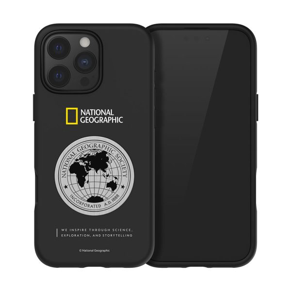 Nat Geo iPhone 16 Pro Max Back Cover Case | Metal Deco Hard Shell - Black Online