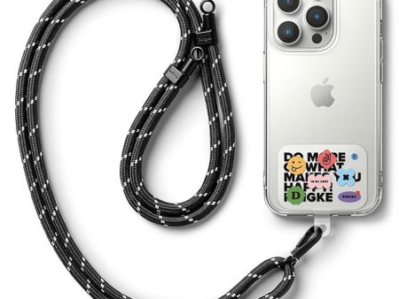 Holder Link Strap with Graphic Design TPU Tag | Lettering Patch - Black & White Supply