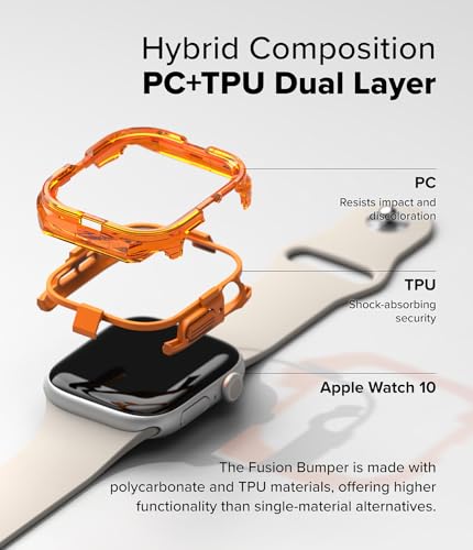 Apple Watch 10 42mm Fusion Bumper Case - Neon Orange Online now