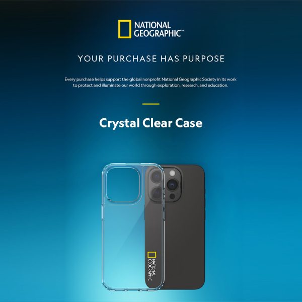 Nat Geo iPhone 15 Pro Max Back Cover Case | Crystal Clear - White Logo For Cheap