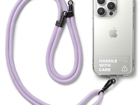 Adjustable Crossbody Polyester Rope Lanyard (Holder Link Strap with Clear TPU Tag) - Purple Fashion