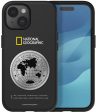 Nat Geo iPhone 15 Plus Back Cover Case | Metal Deco Hard Shell - Black For Sale