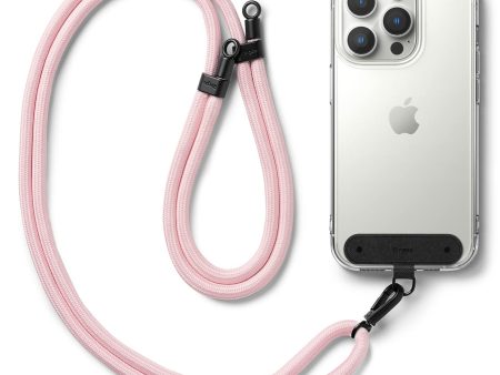 Adjustable Crossbody Polyester Rope Lanyard (Holder Link Strap)  - Pink Fashion