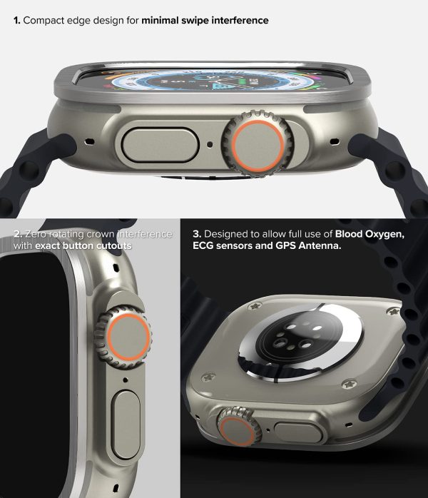 Apple Watch Ultra 49mm Bezel Styling & Glass Combo - silver Online now