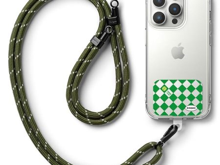 Holder Link Strap with Graphic Design TPU Tag | Tennis Club - Khaki & White Discount