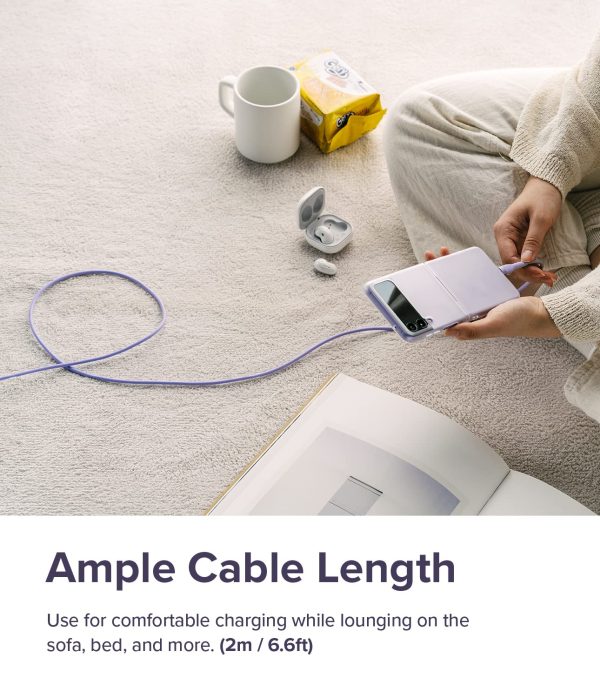 Ringke Fast Charging Pastel Cable USB Type-C to Type-C - Purple (2m) on Sale