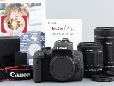 Canon EOS Kiss X8i   Rebel T6i   750D 24.2 MP DSLR 18-55 55-250 Lens Kit Cheap