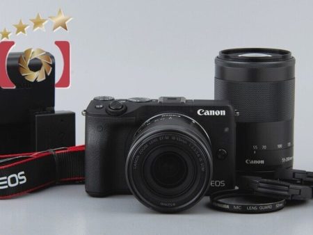 Canon EOS M3 Black 24.2 MP Digital Camera EF-M 18-55 55-200 Lens kit Online